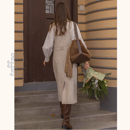 【2color】スクエアネックサスペンダーワンピース《Z00855》