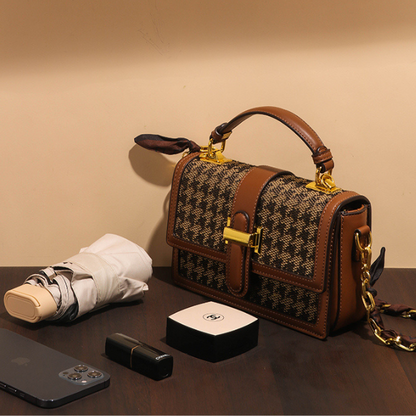 千鳥格子チェーンショルダーバッグ　AU-169