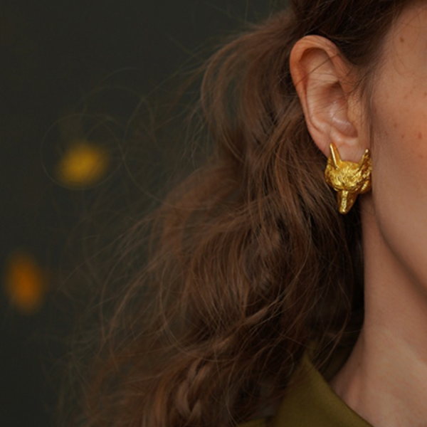 【２Size】ゴールドアニマルピアス w-031