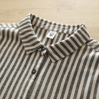 【4color】胸ポケット付きストライプ柄ボタンダウンシャツ　《Z00727》