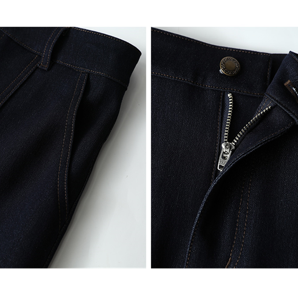 ジップジャケット＆フロントスリットロングスカートのデニムセットアップ　Z00475