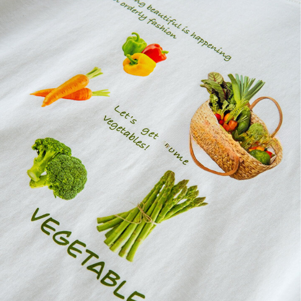 【2color】ベジタブルプリント入りロングTシャツ Z00128