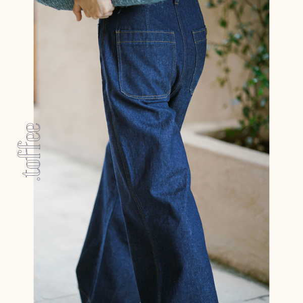 インディゴブルーワイドデニムパンツ　Z00404