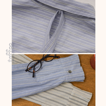 【2color】凛とした冬の朝をまとうボウタイブラウス《Z01173》