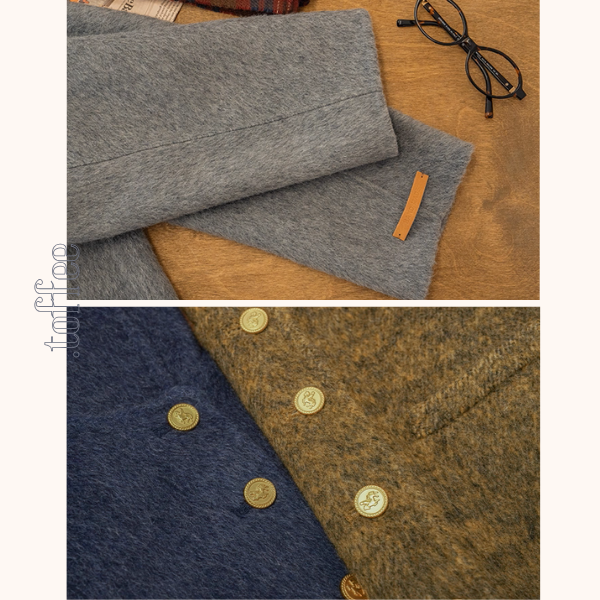 【3color】金のボタンが奏でるアートショートコート《Z01175》