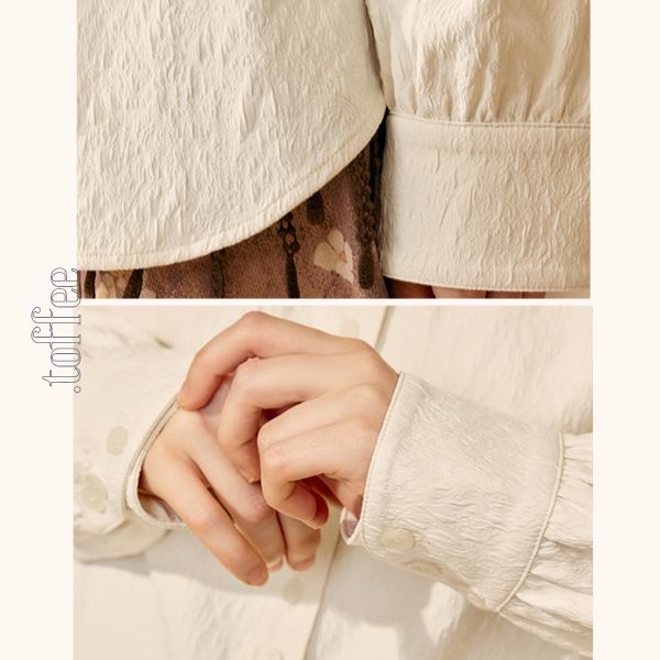 フラワー刺繡入りルーズシャツ　《Z00673》