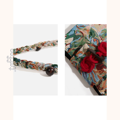 レトロな油絵ショルダーバッグ　Z00391