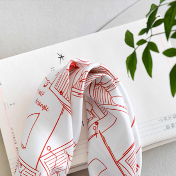 【2color】マルベリーシルクフレンチライクスカーフ《Z01023》