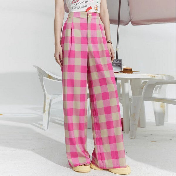 ブロックチェックワイドパンツ Z00379