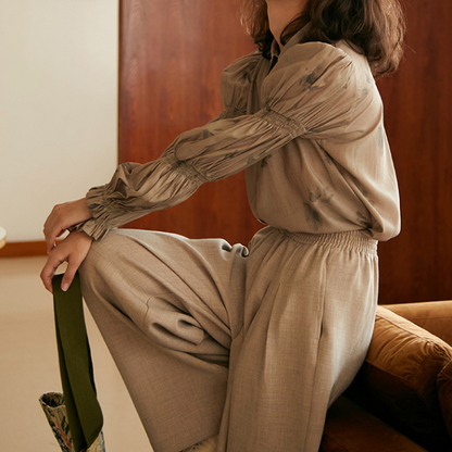 ティアードパフスリーブシャツ AU-414