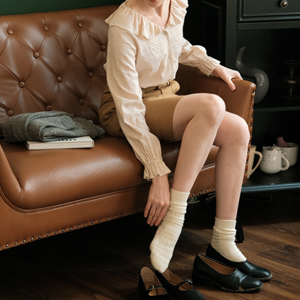 【2color】フリルカラーブラウス X-321