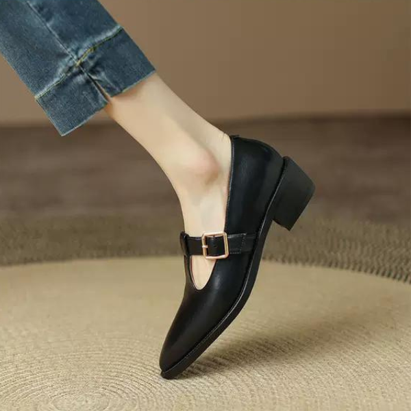 【２color】レトロベルトバックルポインテッドシューズ AU-267