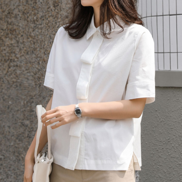 【4color】プリーツデザインシャツ X-033