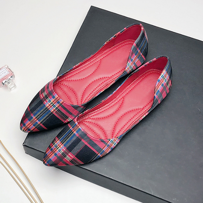 【３color】ポインテッドトゥチェッカーパンプス AU-316