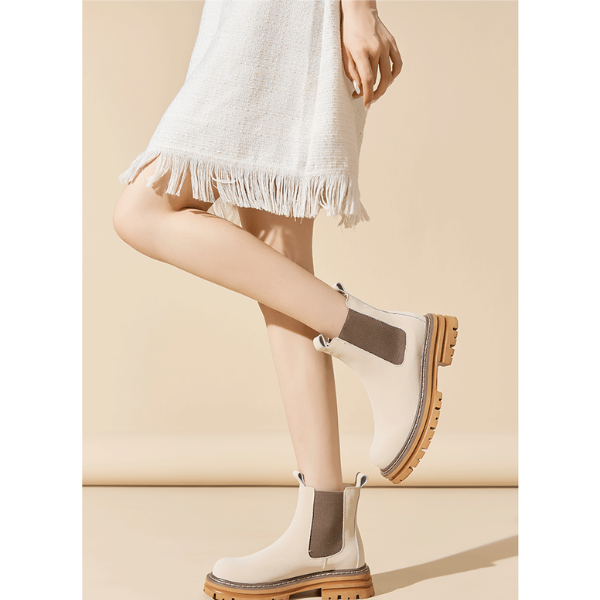 【3color】ラウンドトゥ厚底チェルシーブーツ X-521