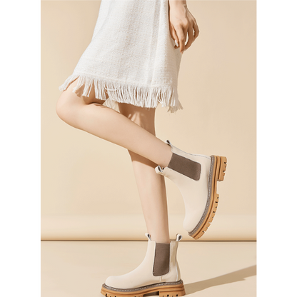 【3color】ラウンドトゥ厚底チェルシーブーツ X-521