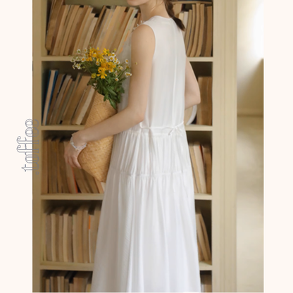 フラワー立体装飾ノースリーブティアードワンピース《Z00887》