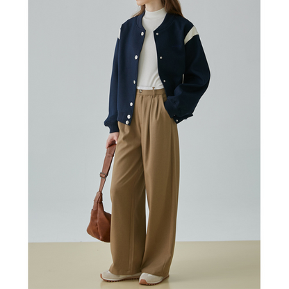 【2color】タック入りシンプルスラックス X-379