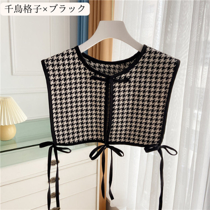 【10pattern】ヴィンテージ柄×リボン紐のレイヤードベスト《Z01208》