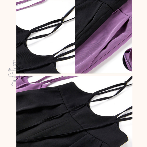 【3color】ハイウエストスリムサロペット　《Z00684》