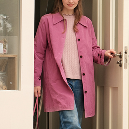 【2color】クラシカルミドル丈Aラインコート　《Z00749》