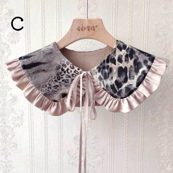 【6pattern】ジャガードフリルつけ襟 X-388