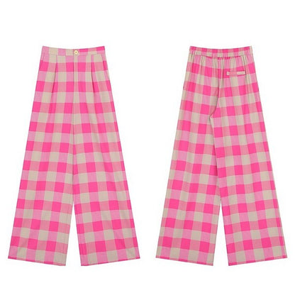 ブロックチェックワイドパンツ Z00379