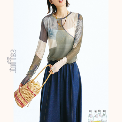 【3pattern】シースループリントロングTシャツ　Z00414