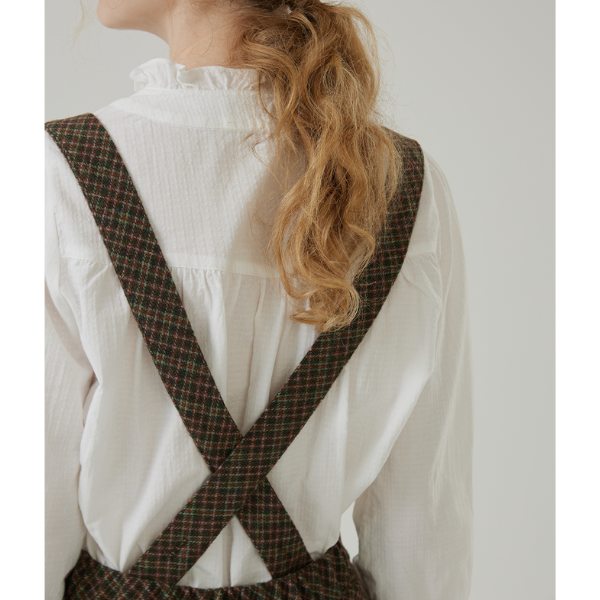 チェックサスペンダースカート Z00151