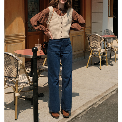 パッチポケットフレアデニム X-323