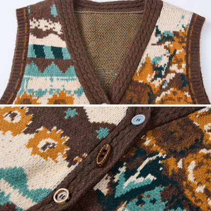 アートと遊び心を編んだニットベスト《Z01125》