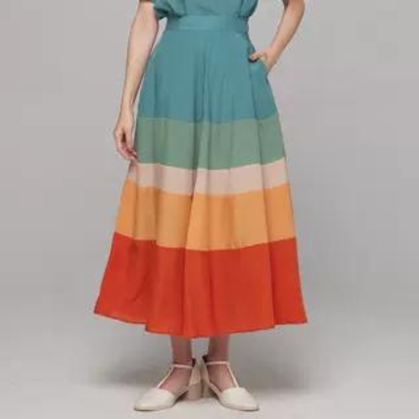 【２color】マルチカラーAラインスカート w-041