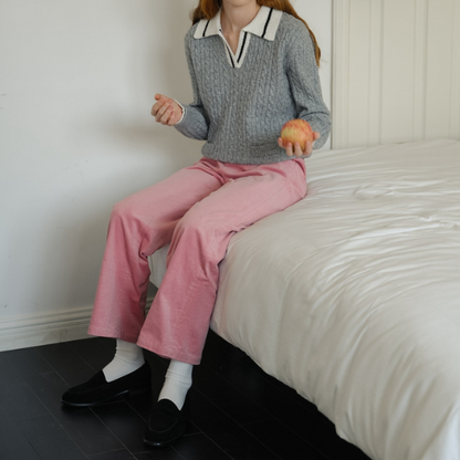 【2color】ワイドレッグコーデュロイパンツ X-509