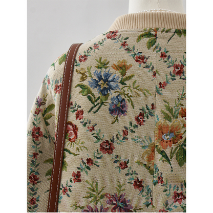 ゴブラン織りジップアップブルゾン Z00091