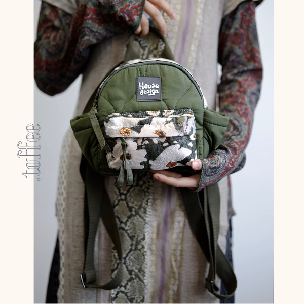花柄＆キルティングコンパクトリュックサック《Z00938》