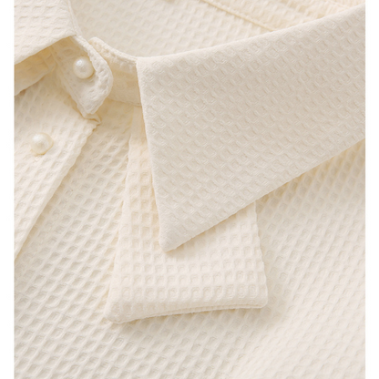 フレンチスタイルワッフルシャツ X-006