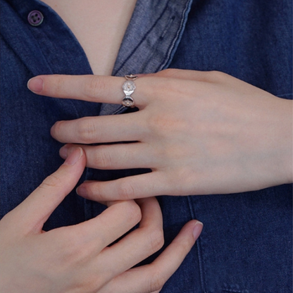 ミニフラワーデザインスリムリング　AU-147