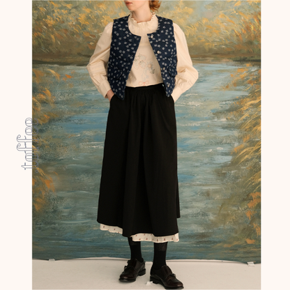 レイヤード花柄フレアスカート 　《Z00705》