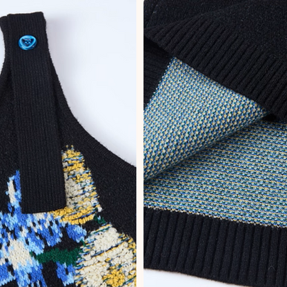 アイリスが咲くアート刺繍ワンピース《Z01129》