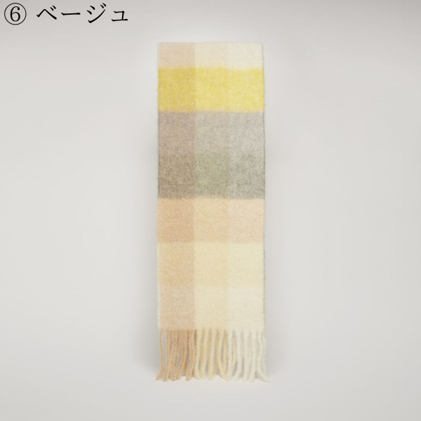 【8color】マルチカラーが映えるロング丈ブロックチェックマフラー《Z01185》