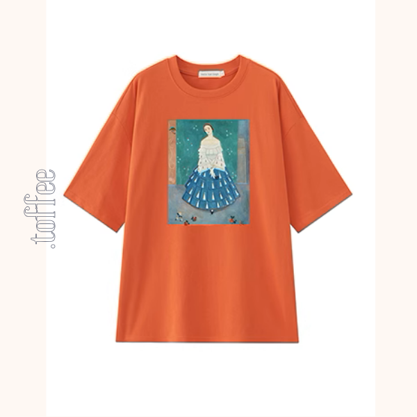 【8color】オーバーサイズドロップショルダープリントTシャツ《Z00994》