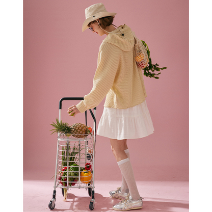 【2color】フード付きオーバーサイズストライプシャツ Z00130