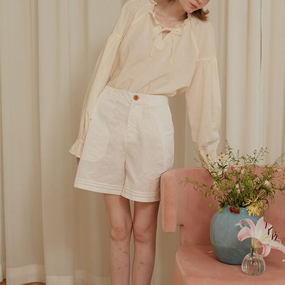 【2color】リボン＆フリルディテールブラウス　《Z00755》