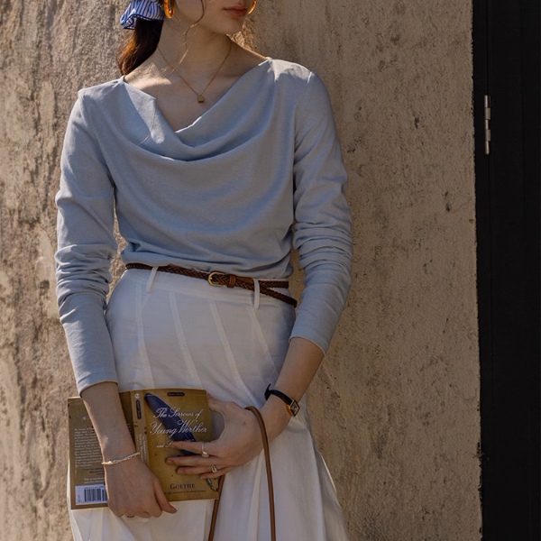 【3color】バックリボン＆ツイストデザインシアーシャツ《Z00868》