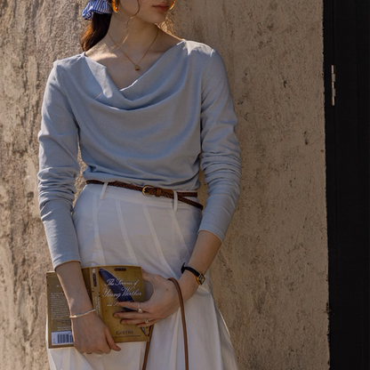 【3color】バックリボン＆ツイストデザインシアーシャツ《Z00868》