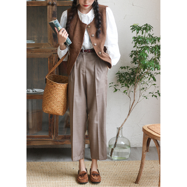 ハニーブラウンフラットレザーシューズ Z00148