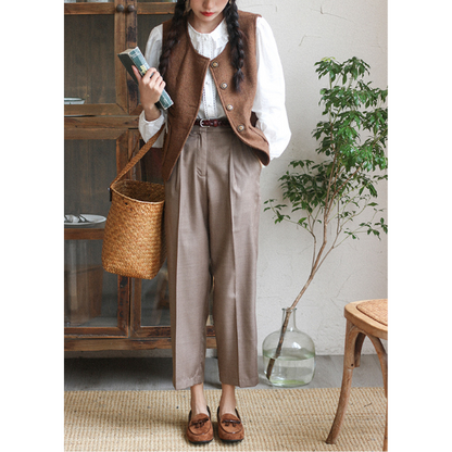 ハニーブラウンフラットレザーシューズ Z00148