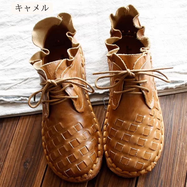 【4color】フリルカットのメッシュ編みシューズ《Z01362》