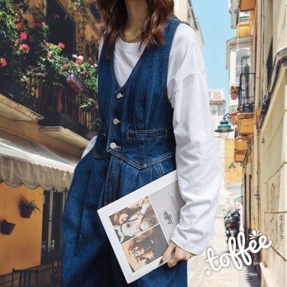 デニム×ノースリーブのオールインワン　sp0225