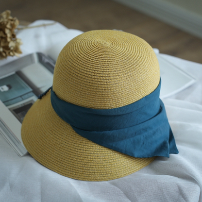 【４color】チェーンベルトドームシルエットストローハット　AU-104